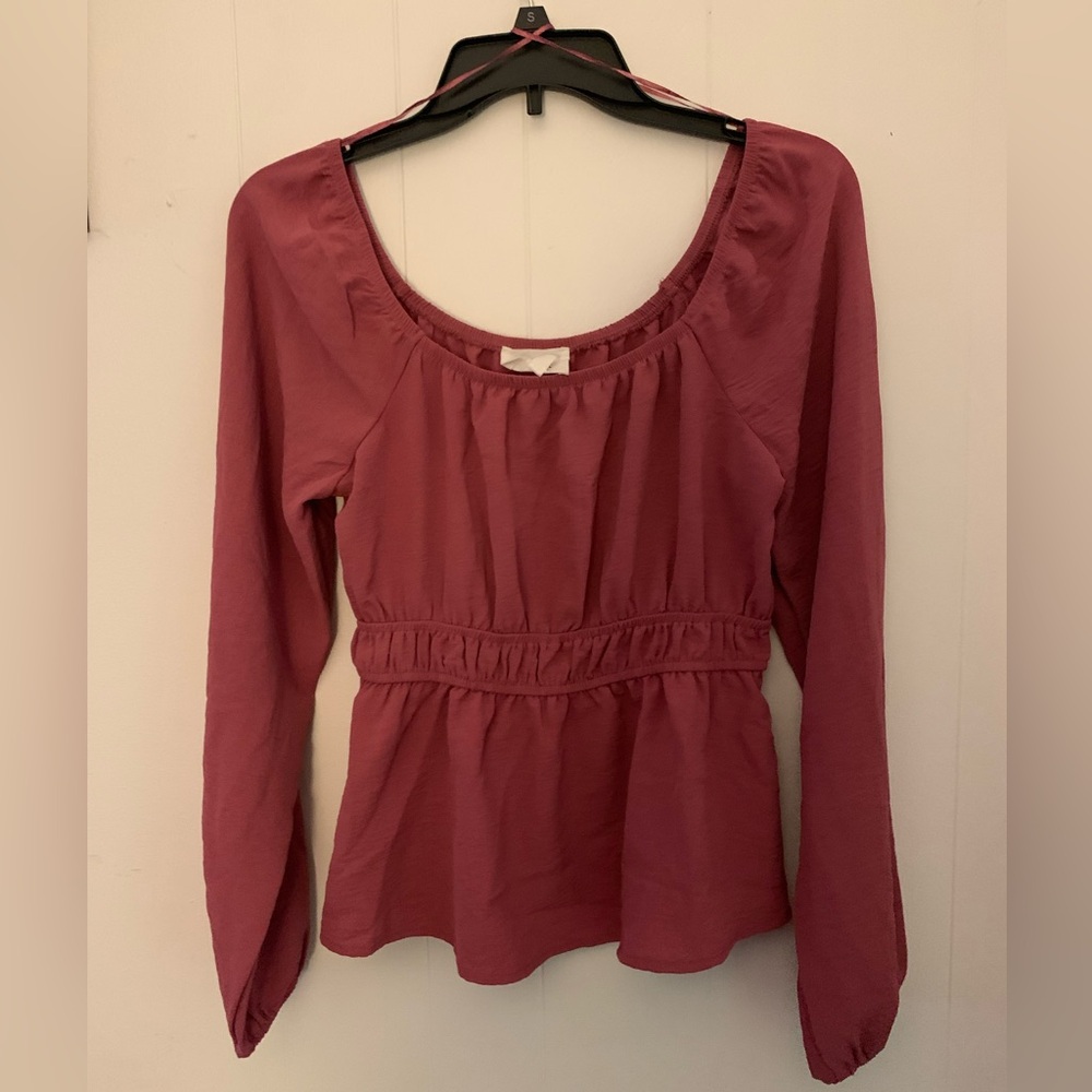 Olive and Oak Pink TOP size S Long sleeve Boho Renaissance